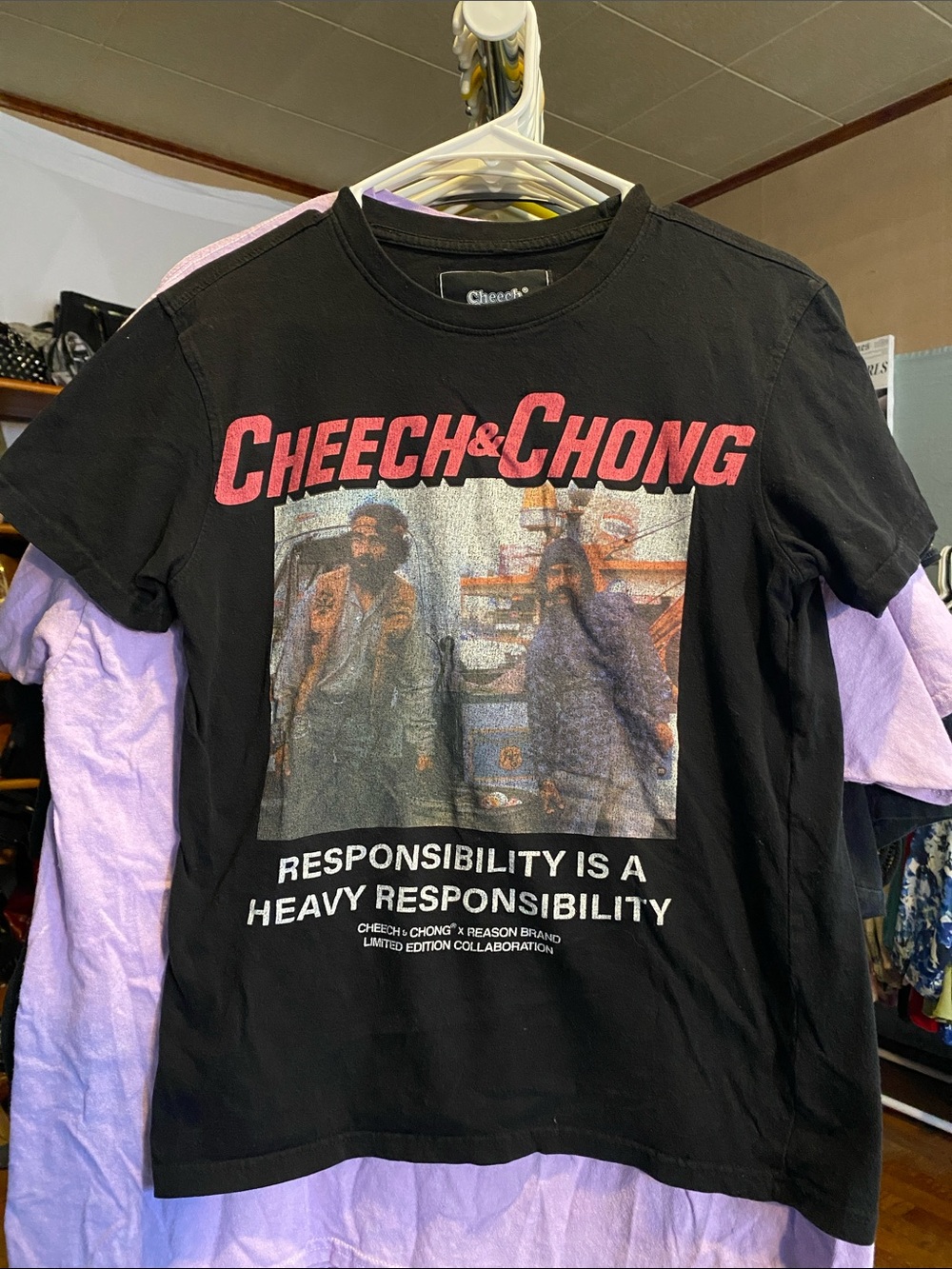 Cheech & Chong Black Graphic Short-Sleeve Tee